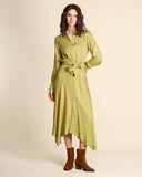 Robe longue en twill de viscose