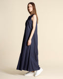 Abito lungo in cotone ricamato