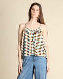 Top in raso di viscosa stampato