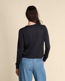 Cardigan in misto viscosa e seta con lurex