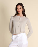 Cardigan in misto viscosa, seta con lurex