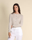 Cardigan in misto viscosa, seta con lurex