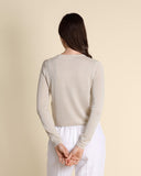 Cardigan in misto viscosa, seta con lurex