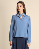 Blusa  in crepe di misto seta