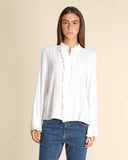 Camicia con ruches in misto seta