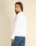 Camicia con ruches in misto seta