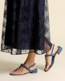 Sandali gioiello in pelle scamosciata