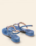 Sandali gioiello in pelle scamosciata