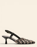 Sling back in pelle intrecciata