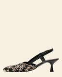 Sling back in pelle intrecciata
