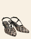 Sling back in pelle intrecciata