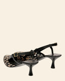 Sling back in pelle intrecciata