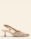 Sling back in pelle intrecciata