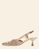 Sling back in pelle intrecciata
