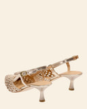 Sling back in pelle intrecciata