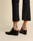 Sabot in pelle con zeppa