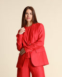 Giacca jacquard in lino