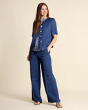 Pantaloni in lino e viscosa