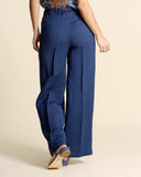 Pantaloni in lino e viscosa
