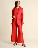 Pantaloni jacquard in lino