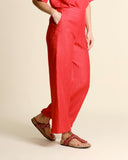 Pantaloni jacquard in lino