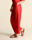 Pantaloni jacquard in lino