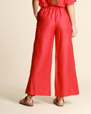Pantaloni jacquard in lino