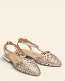 Ballerine in pelle intrecciata