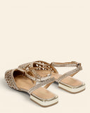 Ballerine in pelle intrecciata