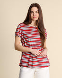 T shirt in viscosa e seta