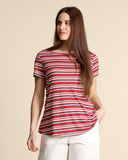 T shirt in viscosa e seta