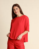 Blusa in crepe di misto seta