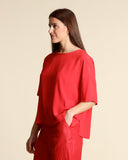 Blusa in crepe di misto seta