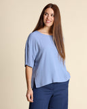 Blusa in crepe di misto seta