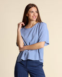 Blusa in crepe di misto seta