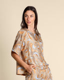 Blusa in twill di seta