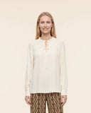 Blusa in crepe di misto seta