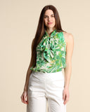 Top in georgette di viscosa