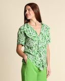 Blusa in fantasia con volant