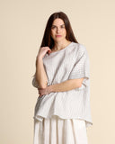 Blusa in lino e viscosa
