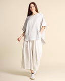 Blusa in lino e viscosa