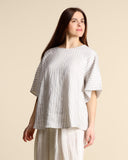 Blusa in lino e viscosa