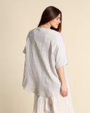 Blusa in lino e viscosa