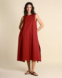 Langes Popelinekleid