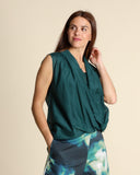 Top in cotone e seta