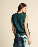 Top in cotone e seta