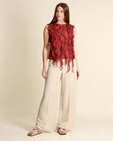 Top in cotone e seta