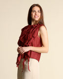 Top in cotone e seta