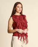 Top in cotone e seta