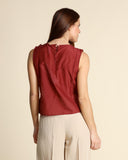 Top in cotone e seta